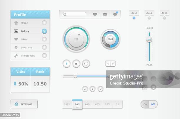 eine kollektion von modernen minimalistischen und weiß web-elemente - keypad stock-grafiken, -clipart, -cartoons und -symbole