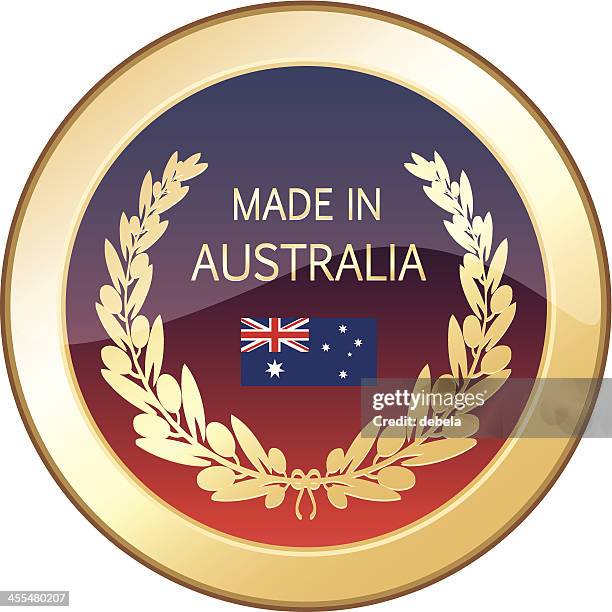 made in australia golden shield - lei making stock illustrations