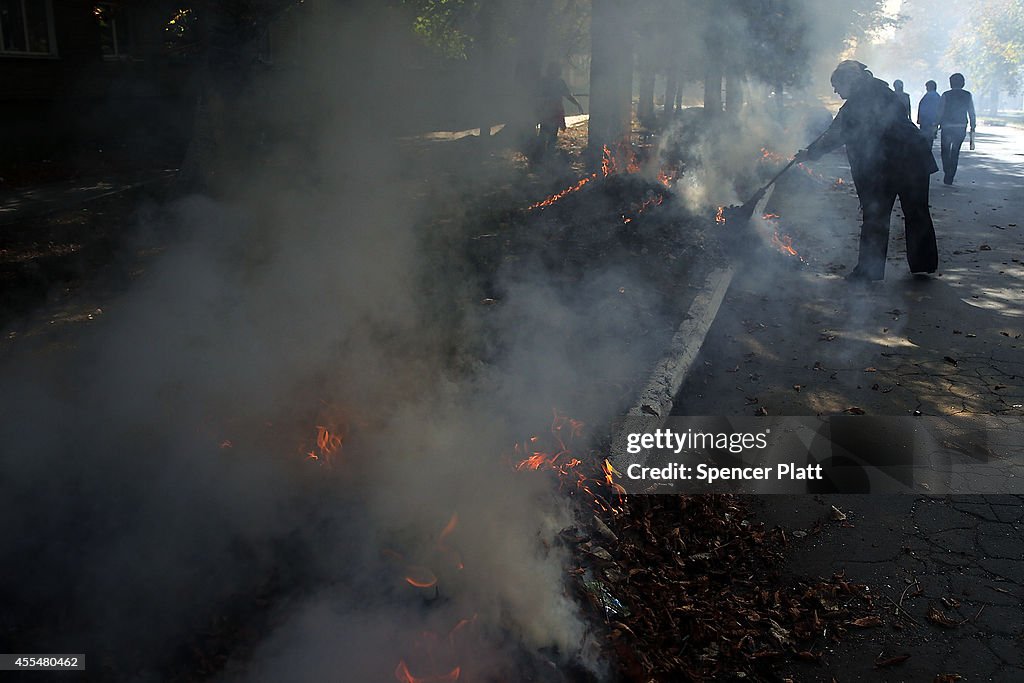 Residents Of Ilovaisk, Ukraine Residents Cope With Battered City As Fragile Cease Fire Remains