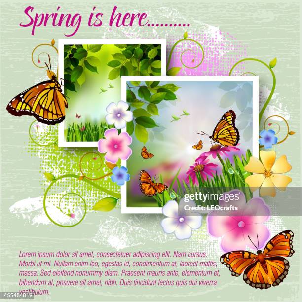 beautiful spring background - spring leaves stock illustrations