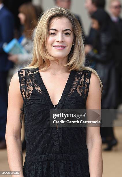 Chelsea Leyland attends the Burberry Womenswear SS15 show during London Fashion Week at Kensington Gardens on September 15, 2014 in London, England.