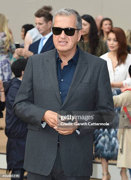 Mario Testino attends the Burberry Womenswear SS15 show during London Fashion Week at Kensington Gardens on September 15, 2014 in London, England.