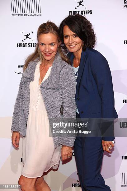 Ulrike Folkerts and Katharina Schnitzler attend the 'First Steps Award 2014' at Stage Theater on September 15, 2014 in Berlin, Germany.