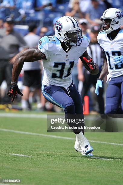 Bernard Pollard of the Tennessee Titans warms up prior to a game against the Dallas Cowboys at LP Field on September 14, 2014 in Nashville, Tennessee.