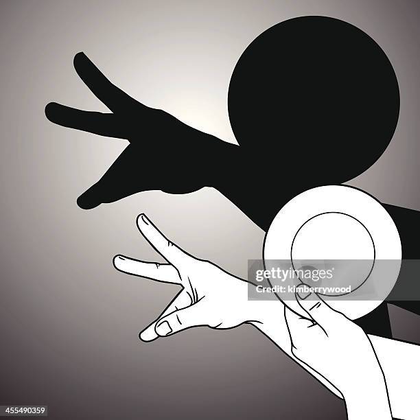 schattenspielfigur weinbergschnecke - schattenspielfigur stock-grafiken, -clipart, -cartoons und -symbole