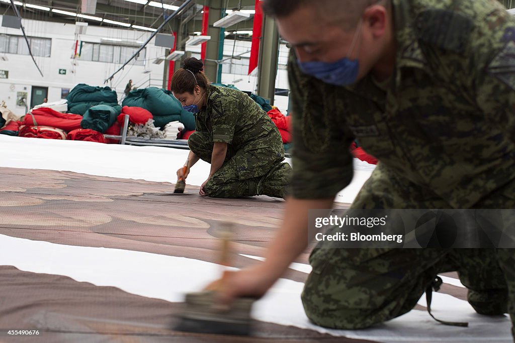 Flag Manufacturing At The Ministry Of Defense Ahead Of Independence Day Celebrations