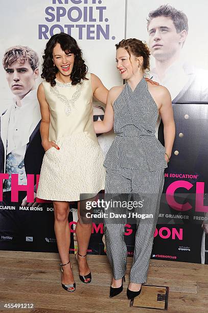 Jessica Brown Findlay and Holliday Grainger attend a photocall for the film 'The Riot Club' at The BFI Southbank, London on September 15, 2014 in...