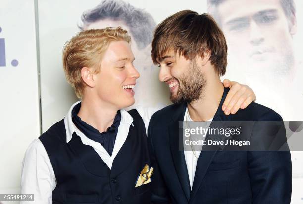 Freddie Fox and Douglas Booth attend a photocall for the film 'The Riot Club' at The BFI Southbank, London on September 15, 2014 in London, England.