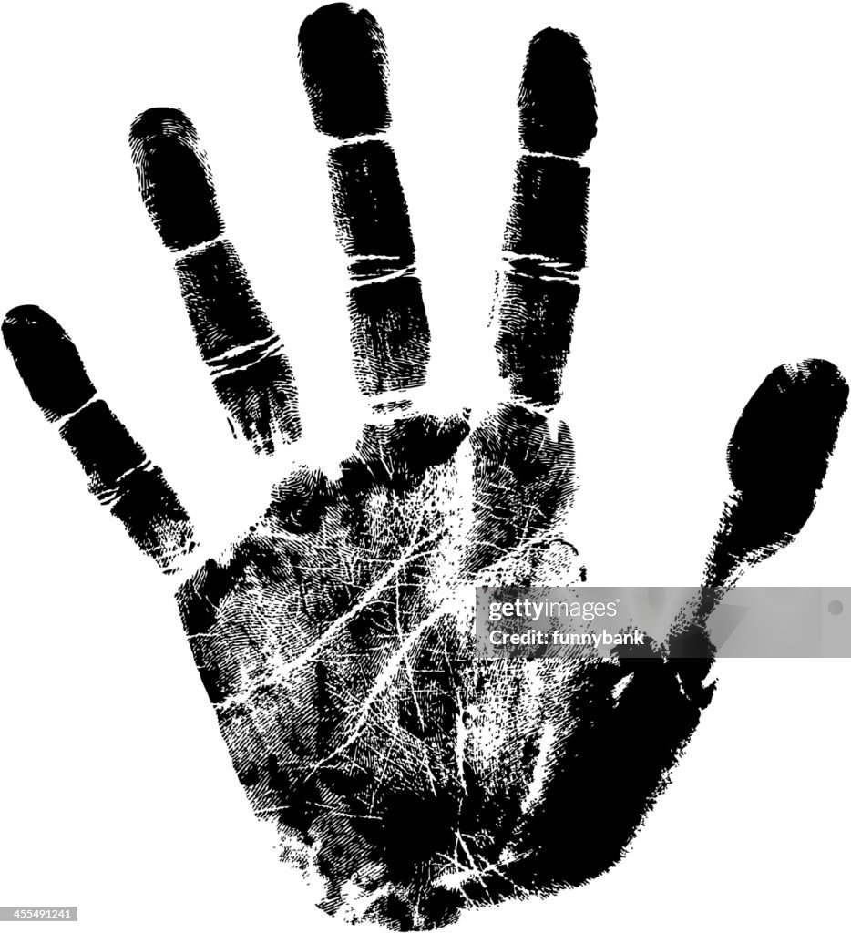 Small Hand Print Ink Blank Detailed Inklike Handprint High-Res Vector Graphic - Getty Images