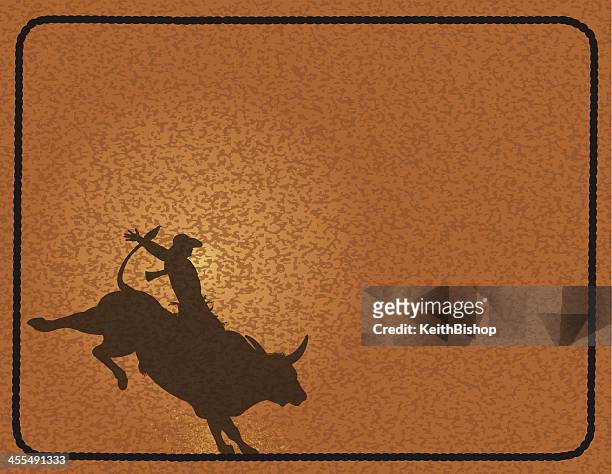 bull rider - rodeo cowboy - rodeo background stock illustrations