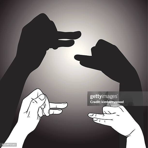 shadow puppet teal - shadow puppet stock illustrations