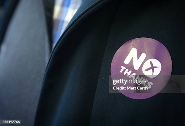 Volunteers for the Better Together campaign have a meeting before leaving to canvass from their Edinburgh office on September 15, 2014 in Edinburgh,...