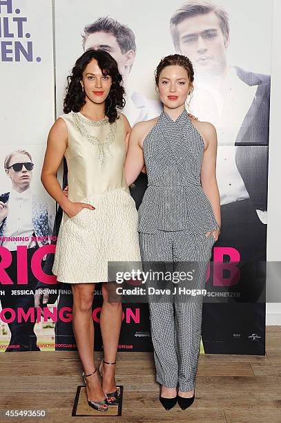 Jessica Brown Findlay and Holliday Grainger attend a photocall for the film 'The Riot Club' at The BFI Southbank, London on September 15, 2014 in...
