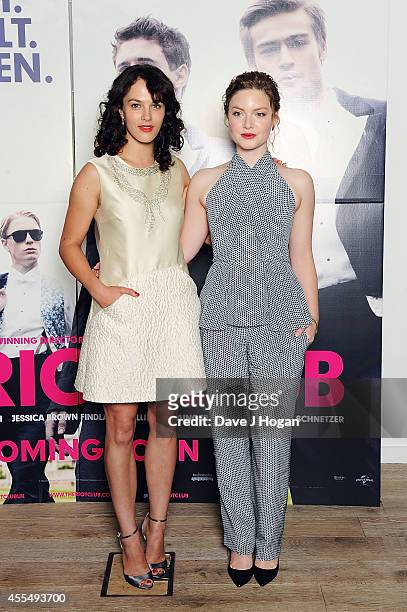Jessica Brown Findlay and Holliday Grainger attend a photocall for the film 'The Riot Club' at The BFI Southbank, London on September 15, 2014 in...