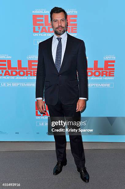 Laurent Lafitte attends the 'Elle l'adore' Paris Premiere at Cinema UGC Normandie on September 15, 2014 in Paris, France.