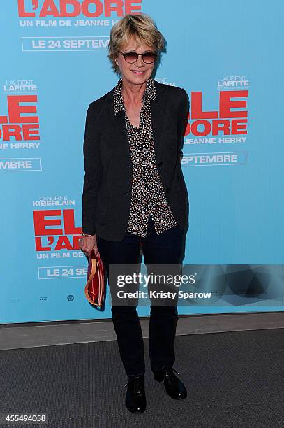 Miou Miou attends the 'Elle l'adore' Paris Premiere at Cinema UGC Normandie on September 15, 2014 in Paris, France.
