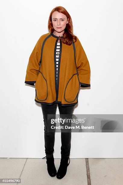 Actress Keeley Hawes attends the ISSA Spring/Summer 2015 Show during London Fashion Week at the Queen Elizabeth Hall on September 15, 2014 in London,...