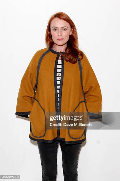 Actress Keeley Hawes attends the ISSA Spring/Summer 2015 Show during London Fashion Week at the Queen Elizabeth Hall on September 15, 2014 in London,...