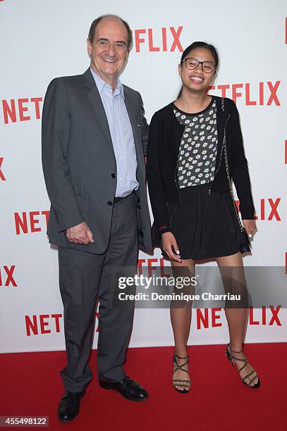 Pierre Lescure and his daughter Anna attend the 'Netflix' Launch Party At Le Faust In Paris on September 15, 2014 in Paris, France.