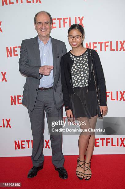 Pierre Lescure and his daughter Anna attend the 'Netflix' Launch Party At Le Faust In Paris on September 15, 2014 in Paris, France.
