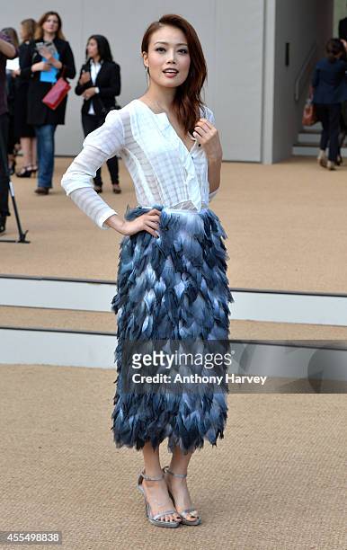 Joey Yung attends the Burberry Prorsum show during London Fashion Week Spring Summer 2015 on September 15, 2014 in London, England.