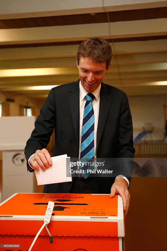 Conservative Party Leader Colin Craig Votes Ahead Of New Zealand General Election