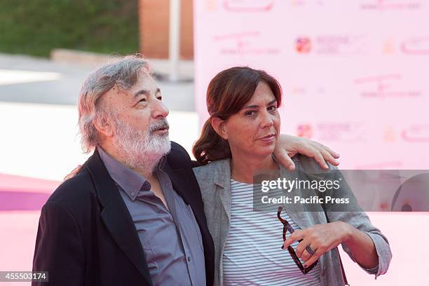 Gianni Amelio and Francesca Comencini on the Pink carpet. They were attending the convention "Piccolo grande schermo" on the interdependence between...