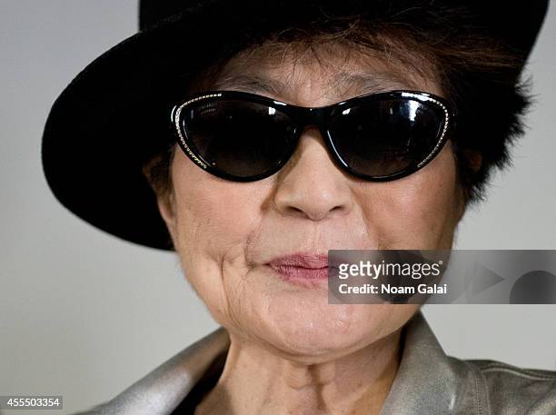 Yoko Ono attends the John Lennon Educational Tour Bus Event at P.S. 171 Patrick Henry School on September 15, 2014 in New York City.