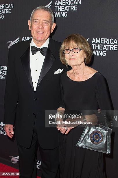 Anchorman Dan Rather and Jean Goebel attend the 2014 American Theatre Wing Gala on September 15, 2014 in New York City.
