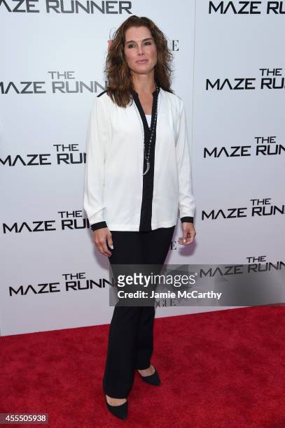Actress Brooke Shields attends the Twentieth Century Fox and Teen Vogue screening of "The Maze Runner" at SVA Theater on September 15, 2014 in New...