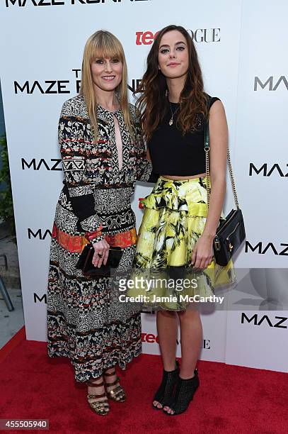 Editor in chief of Teen Vogue Amy Astley and actress Kaya Scodelario attends the "Maze Runner" New York City screening hosted by Twentieth Century...