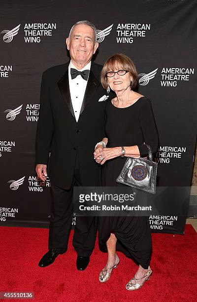 Anchorman Dan Rather and Jean Goebel attend The 2014 American Theatre Wing Gala Honoring Dame Angela Landsbury on September 15, 2014 in New York,...
