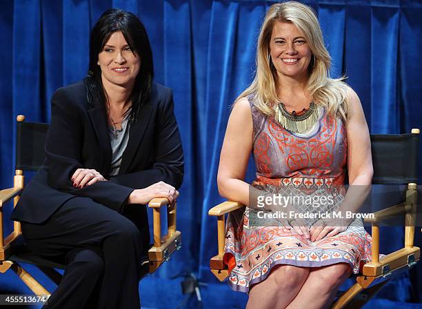Actresses Nancy McKeon and Lisa Whelchel speak during The Paley Center for Media's PaleyFest 2014 Fall TV Preview - "The Facts of Life" 35th...