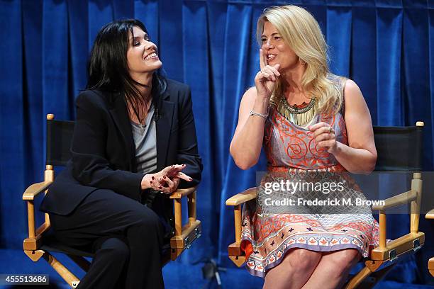 Actresses Nancy McKeon and Lisa Whelchel speak during The Paley Center for Media's PaleyFest 2014 Fall TV Preview - "The Facts of Life" 35th...