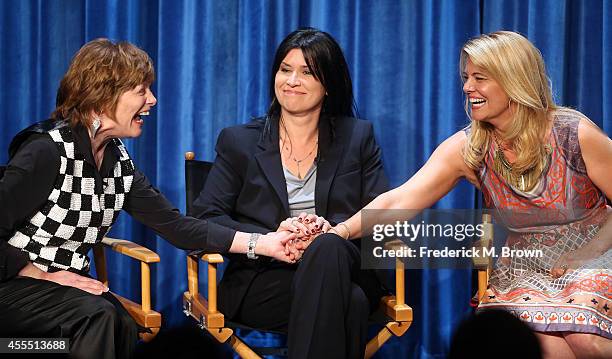 Actresses Geri Jewell, Nancy McKeon, and Lisa Whelchel speak during The Paley Center for Media's PaleyFest 2014 Fall TV Preview - "The Facts of Life"...