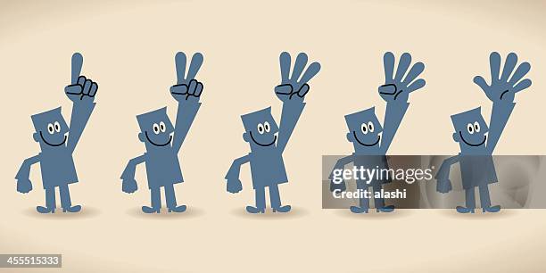 ein zwei drei vier fünf - zwei finger stock-grafiken, -clipart, -cartoons und -symbole