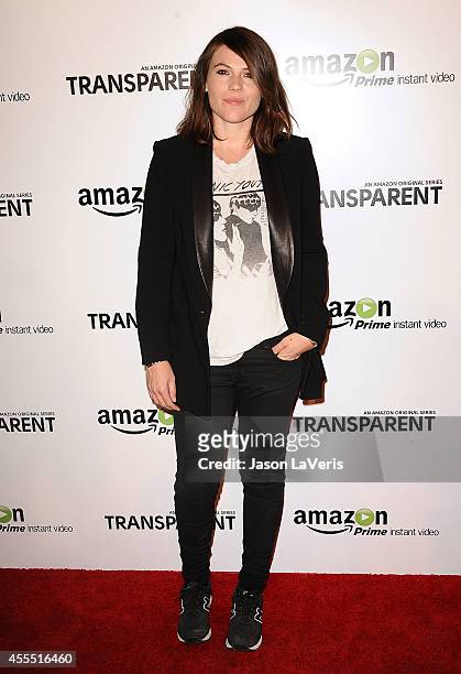 Actress Clea DuVall attends the premiere of "Transparent" at Ace Hotel on September 15, 2014 in Los Angeles, California.