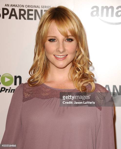 Actress Melissa Rauch attends the premiere of "Transparent" at Ace Hotel on September 15, 2014 in Los Angeles, California.