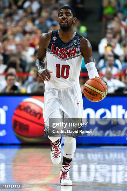 Kyrie Irving of the USA Basketball Men's National Team in action during a 2014 FIBA Basketball World Cup semi-final match between USA and Lithuania...