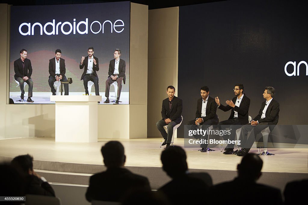 Google Inc.'s Senior Vice President Of Android, Chrome And Apps Sundar Pichai Launches The Android One Platform