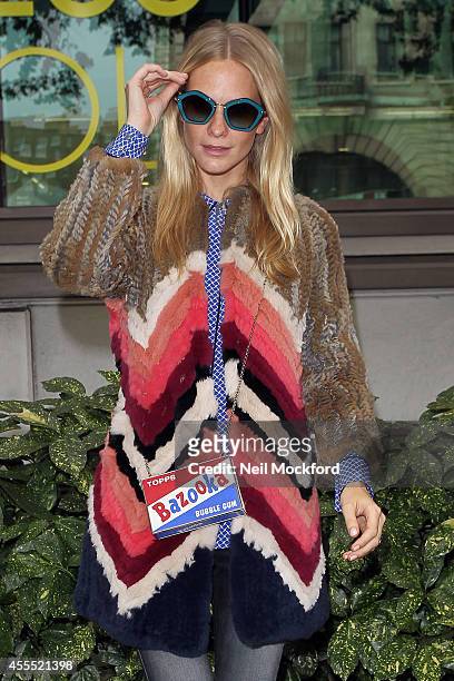 Poppy Delevingne arrives for the Anya Hindmarch show on September 16, 2014 in London, England.