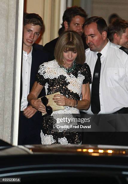 Anna Wintour and nephew attends the Downing Street reception hosted by Samantha Cameron during London Fashion Week Spring Summer 2015 on September...