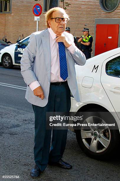 Ramon Tamames attends the funeral chapel for Isidoro Alvarez, president of El Corte Ingles, who died at 79 aged, on September 15, 2014 in Madrid,...