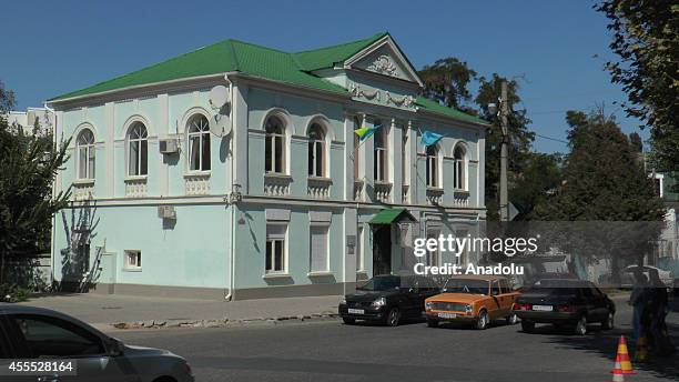 Armed Federal Security Service of the Russian Federation officers encircled the building of Mejlis of the Crimean Tatar People,...