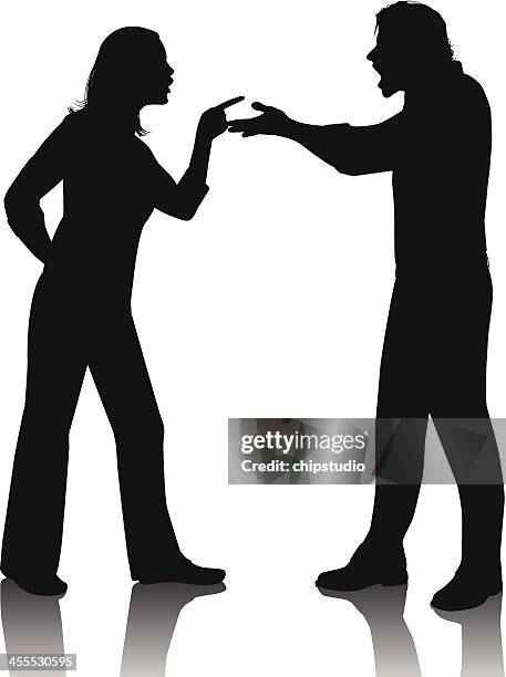 pointing fingers - infidelity stock illustrations