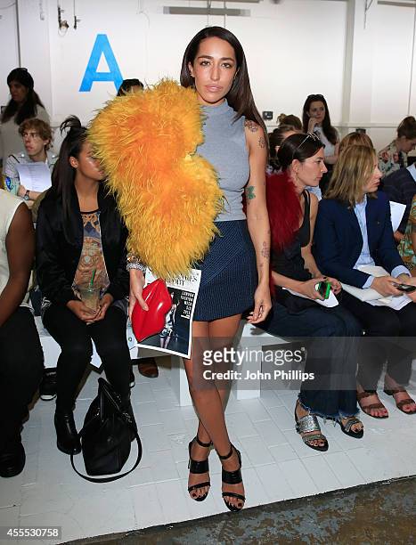 Singer Delilah attends the Fashion East show during London Fashion Week Spring Summer 2015 on September 16, 2014 in London, England.