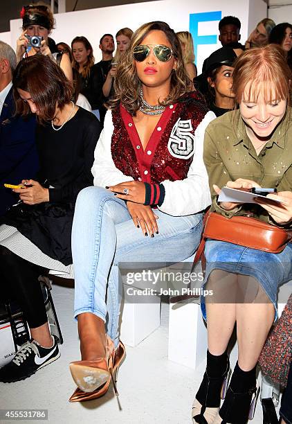 Rapper Eve attends the Ashish show during London Fashion Week Spring Summer 2015 on September 16, 2014 in London, England.