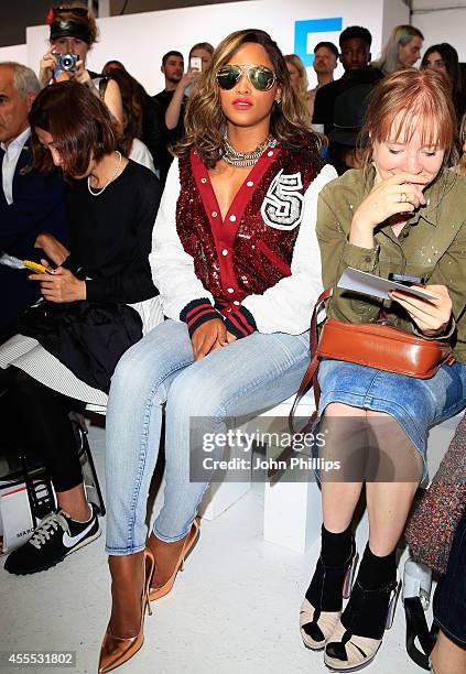 Rapper Eve attends the Ashish show during London Fashion Week Spring Summer 2015 on September 16, 2014 in London, England.