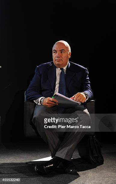 Monte dei Paschi di Siena CEO Fabrizio Viola attends a press conference to launch their new online banking service Wibida on September 16, 2014 in...