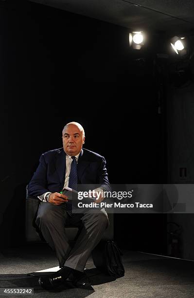 Monte dei Paschi di Siena CEO Fabrizio Viola attends a press conference to launch their new online banking service Wibida on September 16, 2014 in...